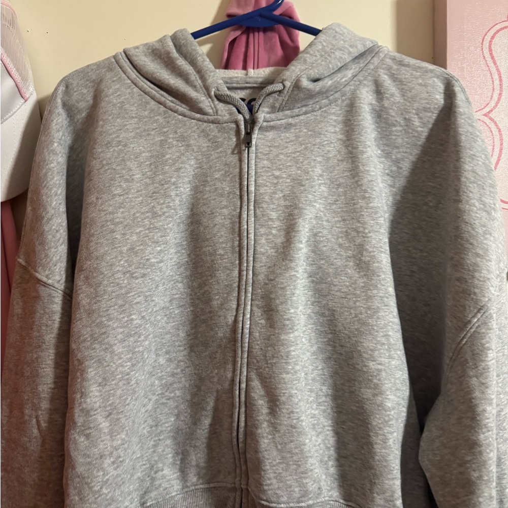 SO Light Gray Zip-Up Hoodie